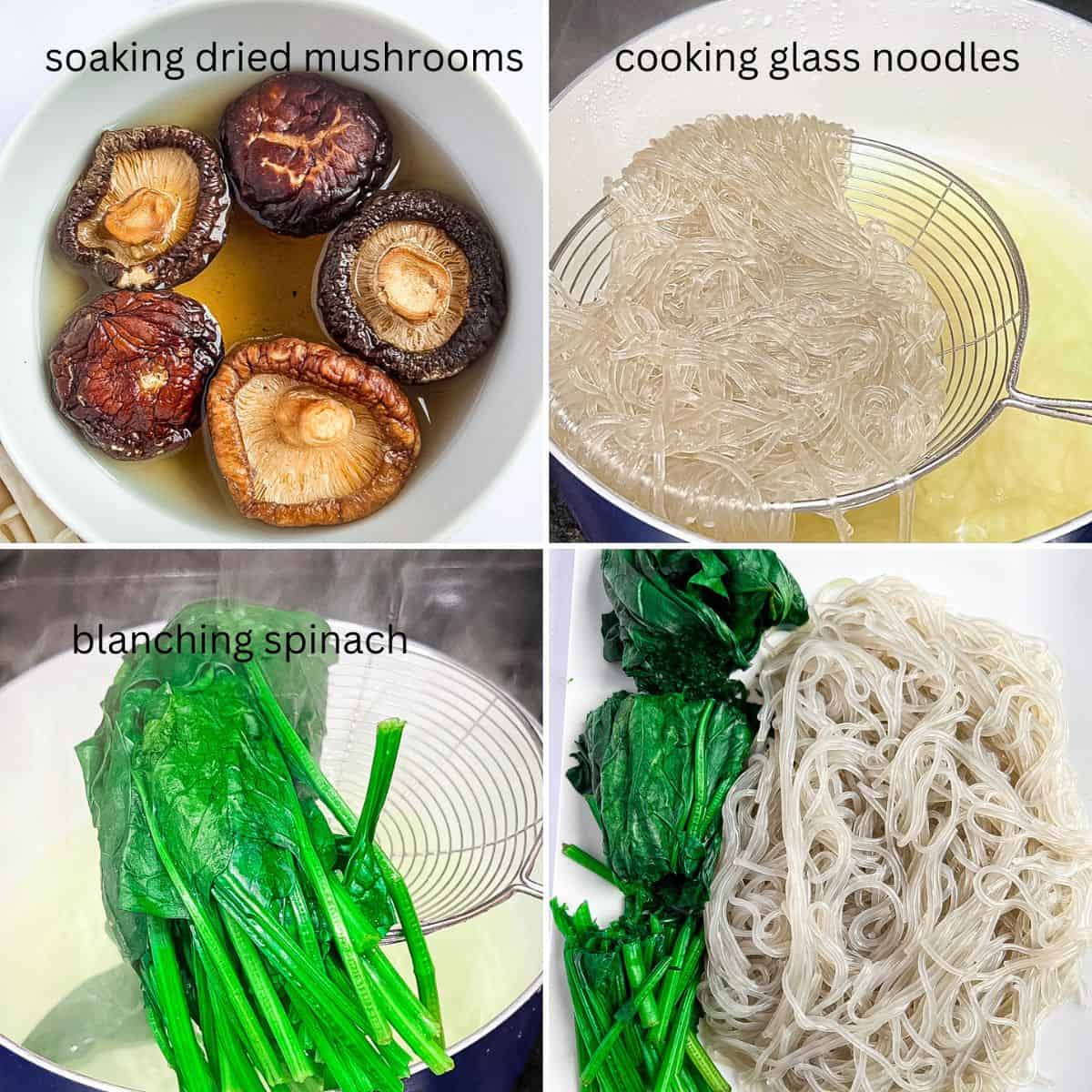 Instructions on cooking japchae.
