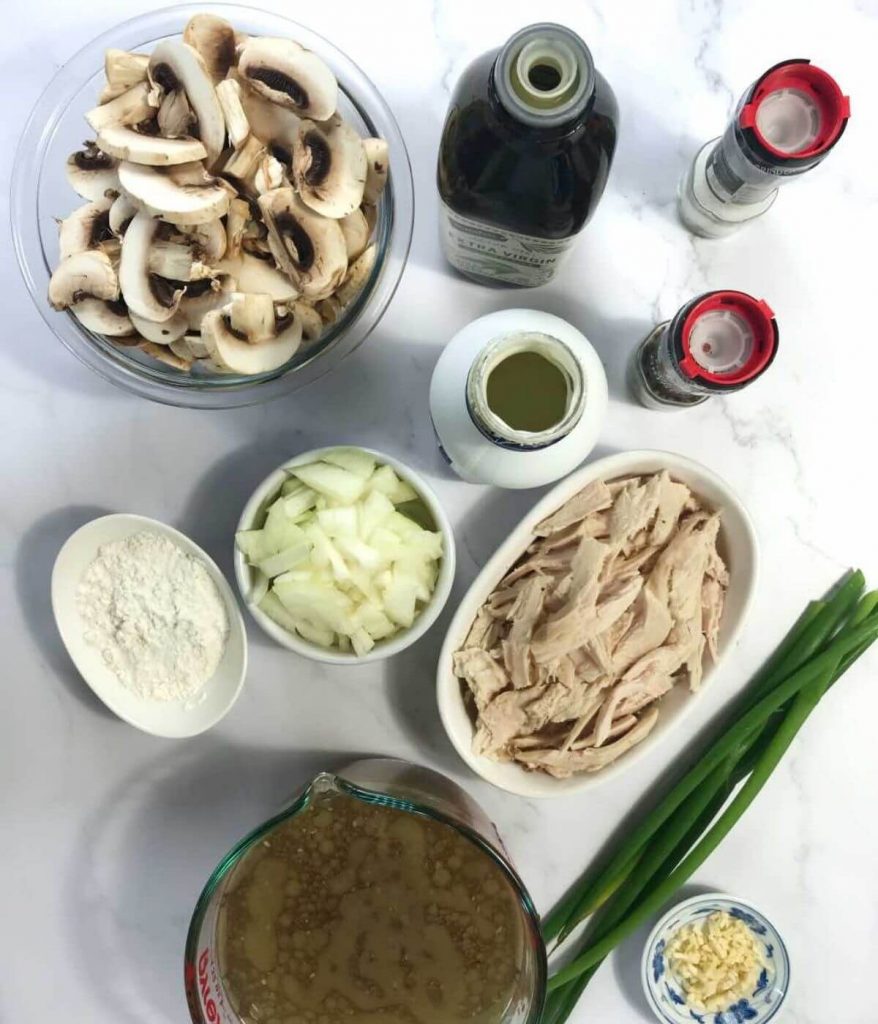 Ingredients for Creamy Turkey Mushroom Recipe 