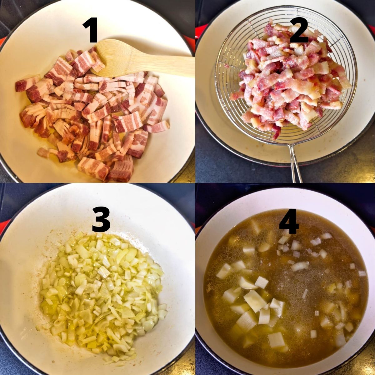 Porcedure to make cheesy potato soup recipe