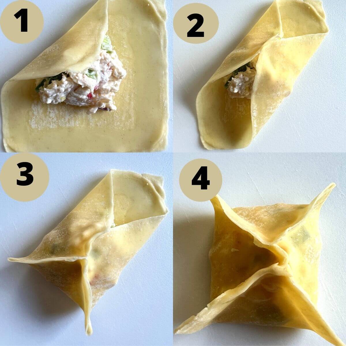 How to fold crab rangoon