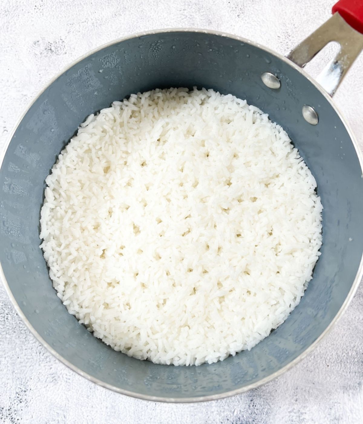 Cooked rice in a pot.