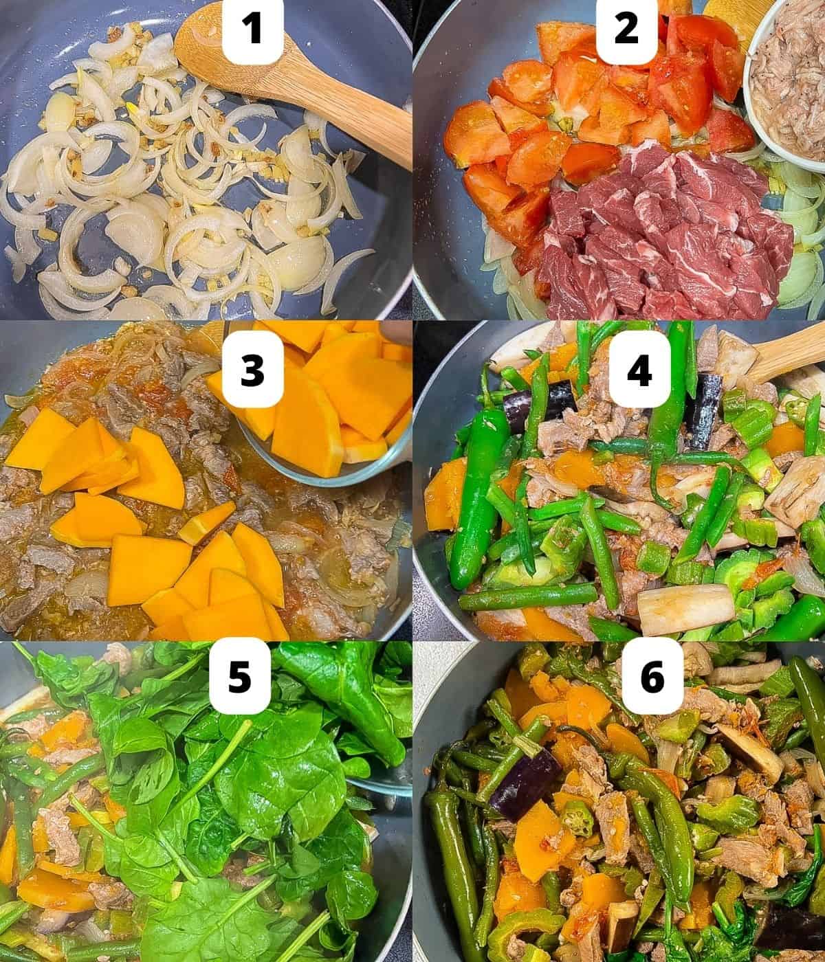 Step by step photos on how to cook pinakbet.