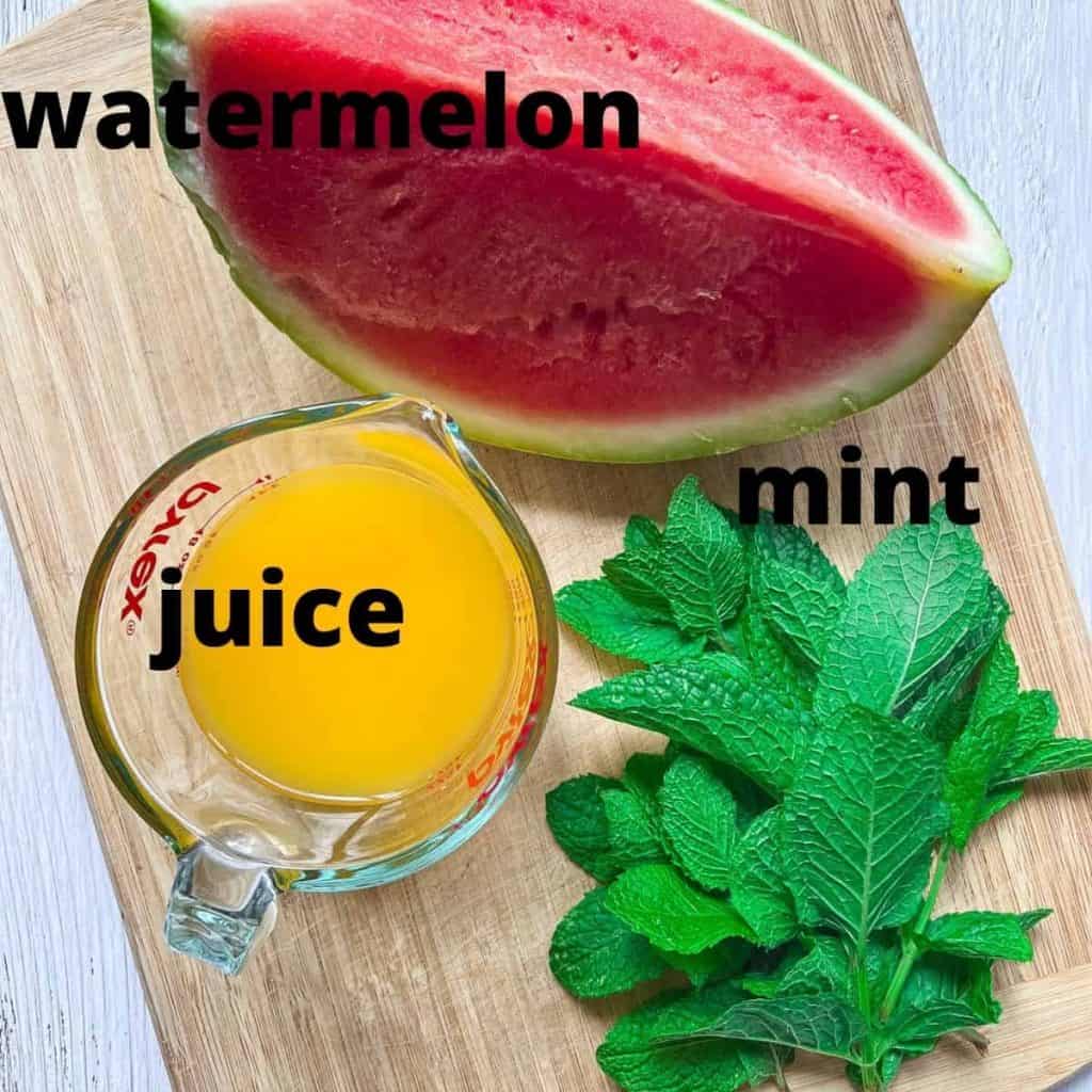 Ingredients for watermelon drink