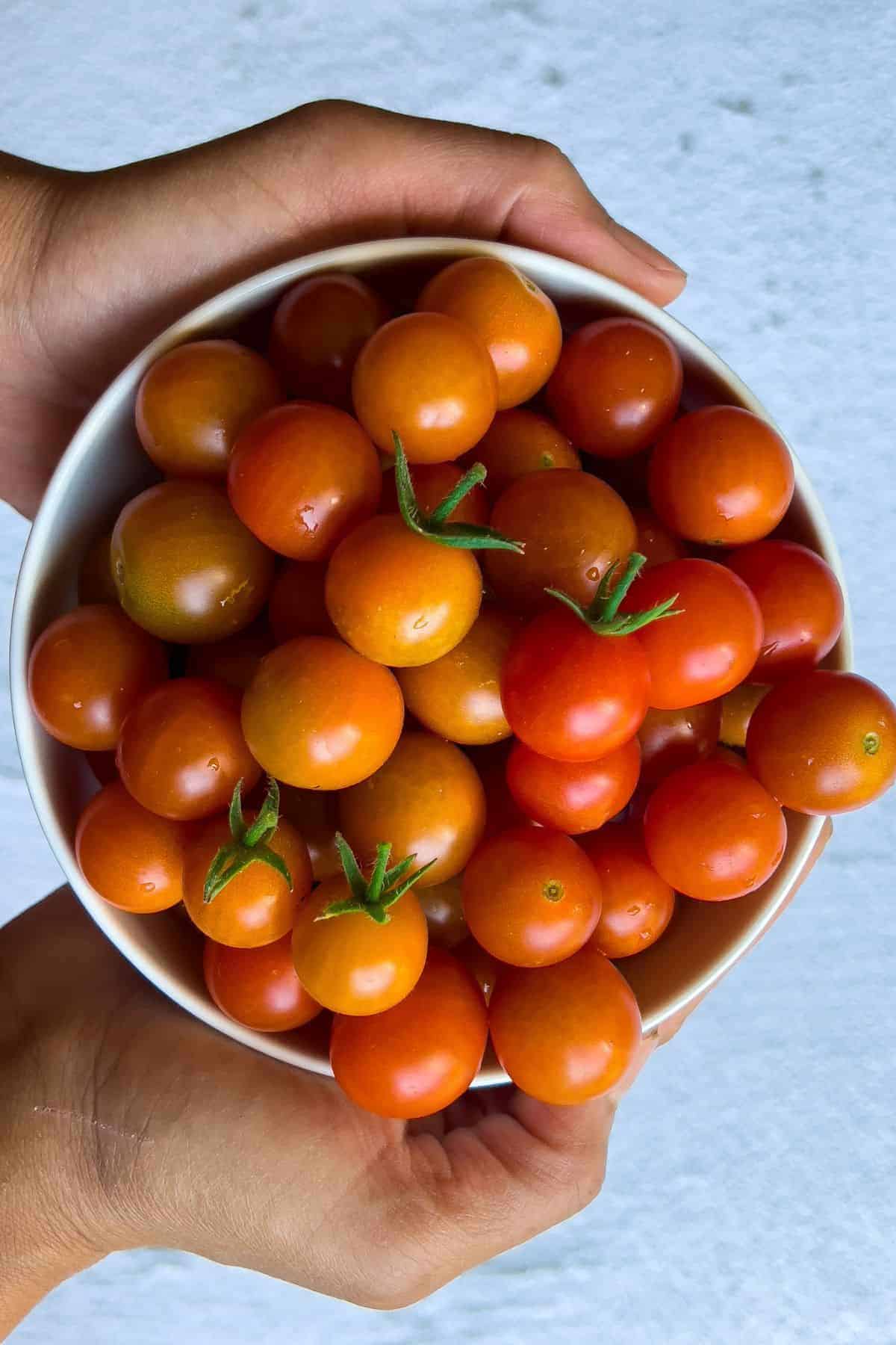 Cherry tomatoes from our garden.