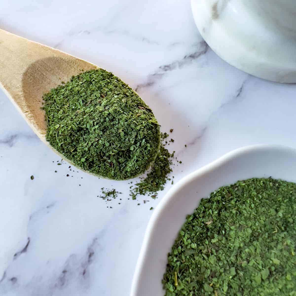 A tablespoon of swiss chard powder. 