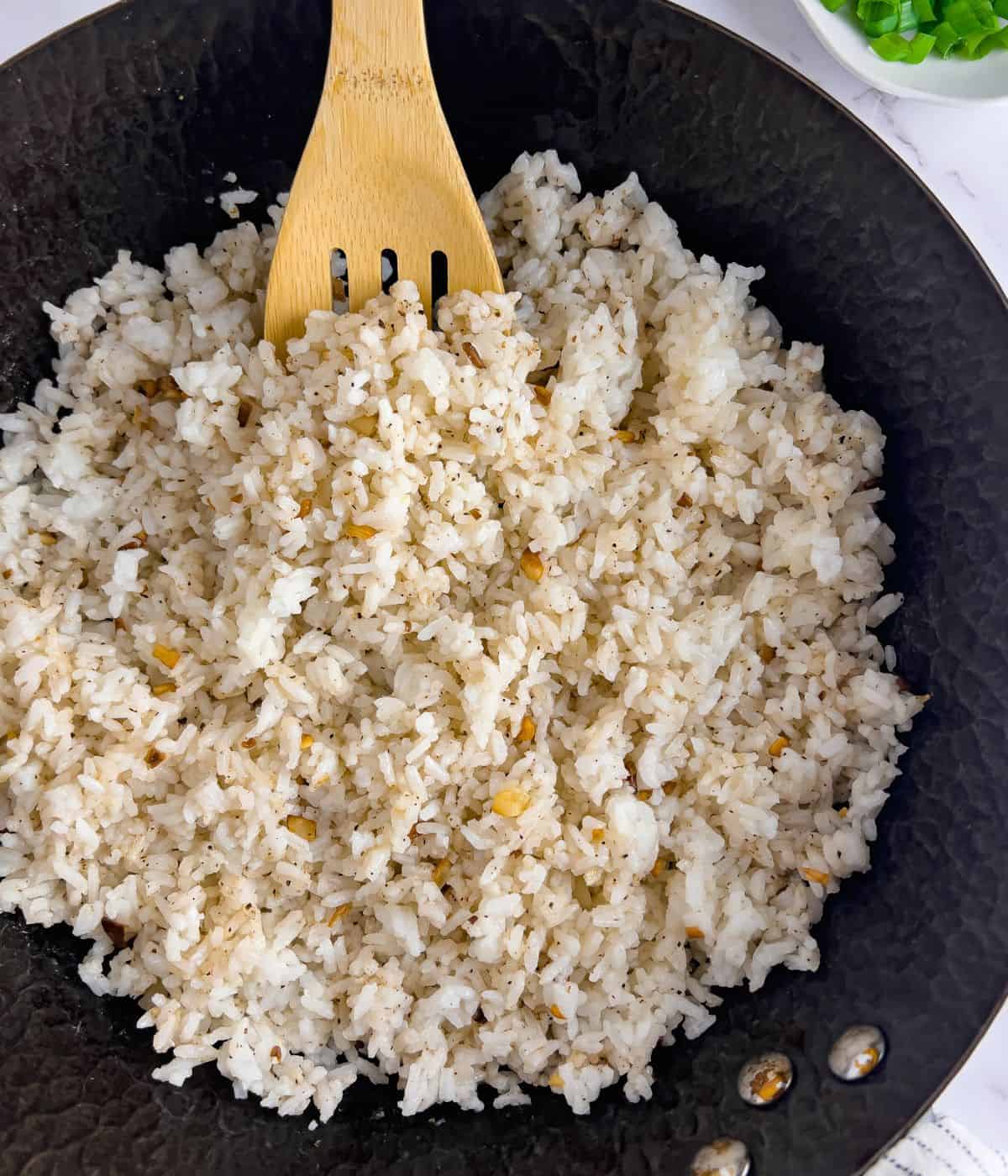 Finish dish of garlic fried rice.