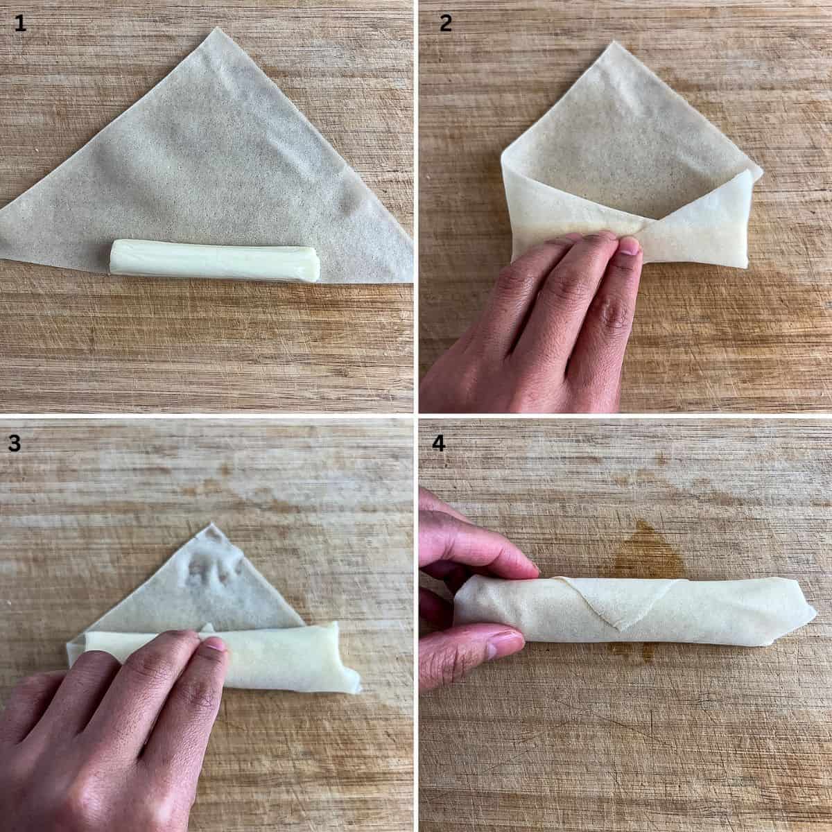 Step by step on how to fold lumpia.