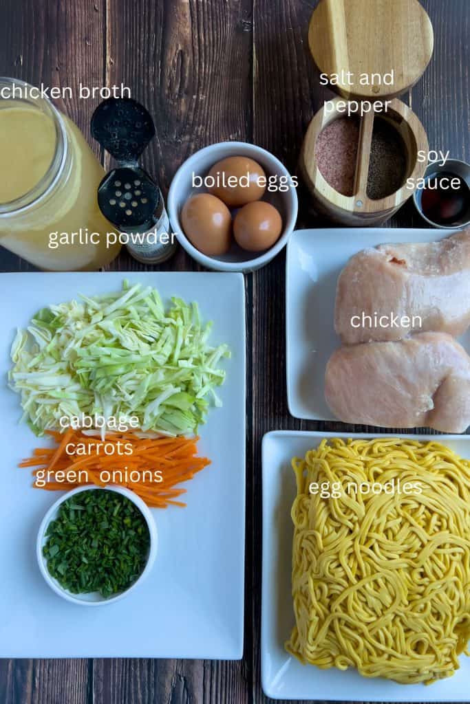 Chicken Mami ingredients.