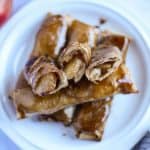 Finish dish of the apple spring roll.