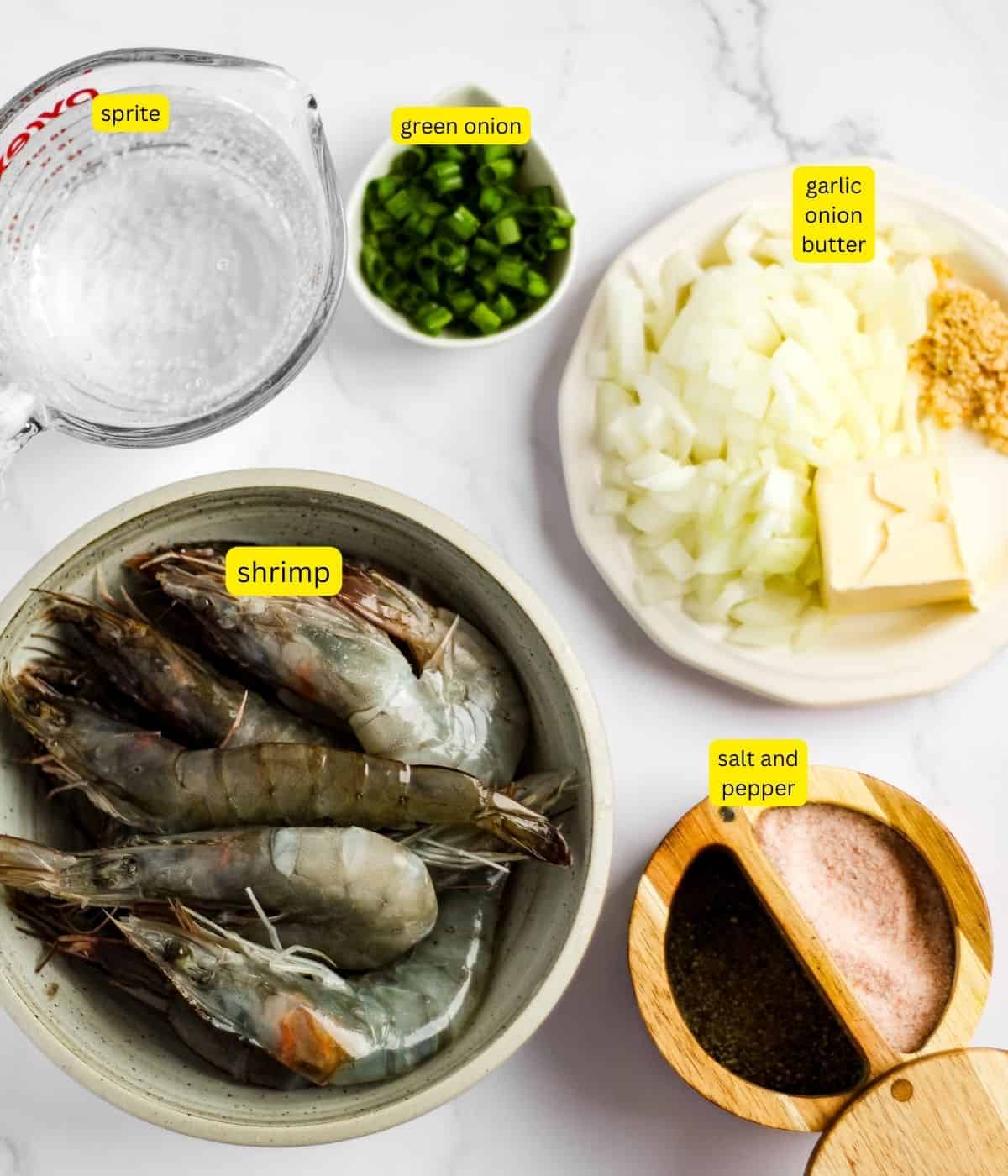 Photo of ingredients for the shrimp recipe.