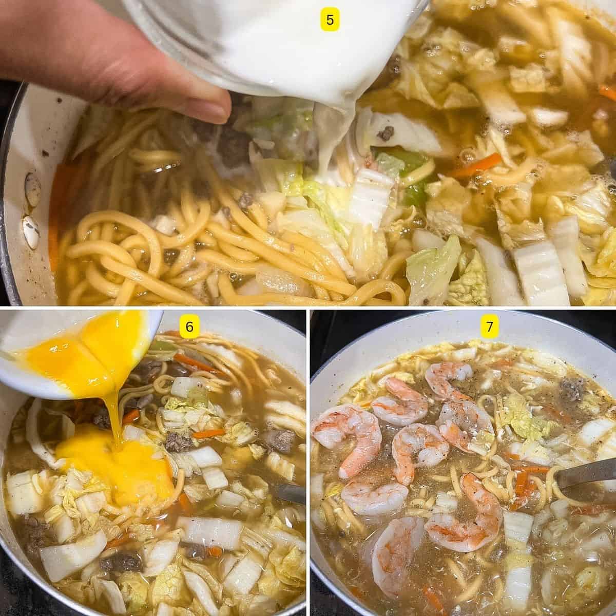 Instructions on how to cook pancit lomi.