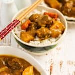 Japanese beef curry over rice.